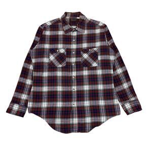 Vintage 70s Inventions Scalloped Hem Flannel Shirt Men's XL Made in USA